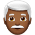 👨🏾‍🦳 man: medium-dark skin tone, white hair display on Apple